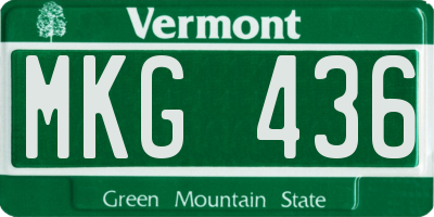 VT license plate MKG436