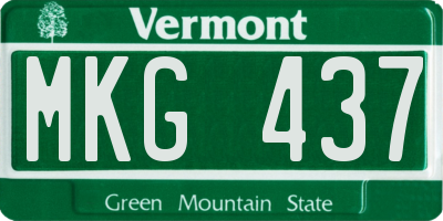 VT license plate MKG437