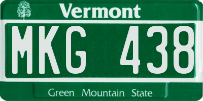 VT license plate MKG438