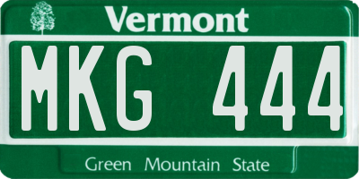 VT license plate MKG444