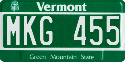 VT license plate MKG455
