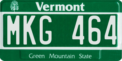 VT license plate MKG464