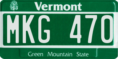 VT license plate MKG470