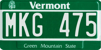 VT license plate MKG475