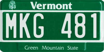 VT license plate MKG481