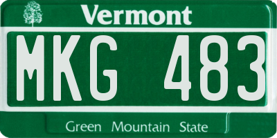 VT license plate MKG483