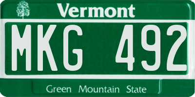 VT license plate MKG492