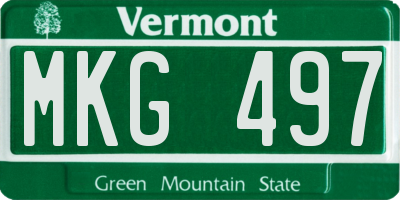 VT license plate MKG497