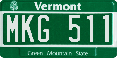 VT license plate MKG511