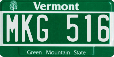 VT license plate MKG516