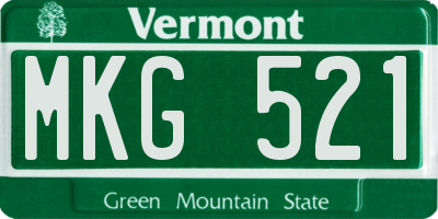 VT license plate MKG521