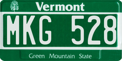 VT license plate MKG528