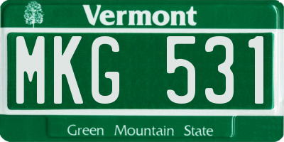 VT license plate MKG531