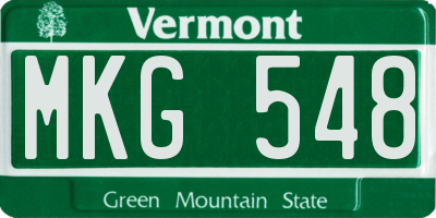 VT license plate MKG548