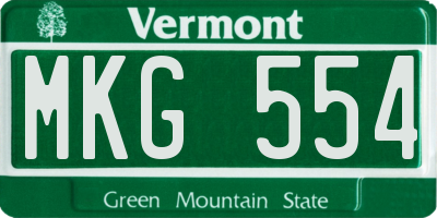 VT license plate MKG554