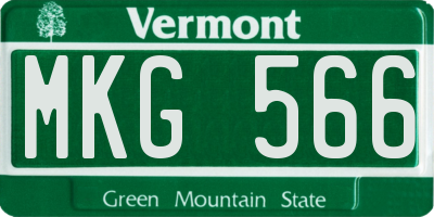 VT license plate MKG566