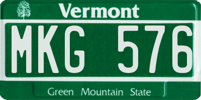 VT license plate MKG576