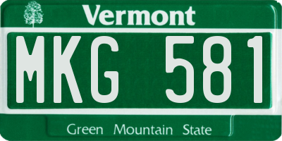 VT license plate MKG581