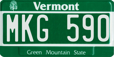 VT license plate MKG590
