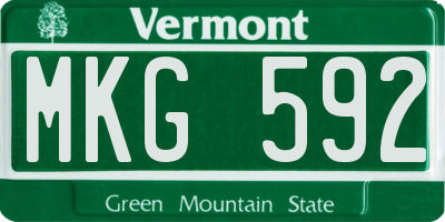 VT license plate MKG592