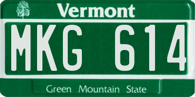VT license plate MKG614