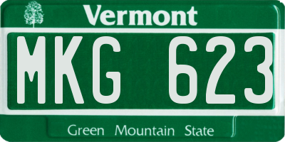 VT license plate MKG623