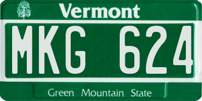 VT license plate MKG624
