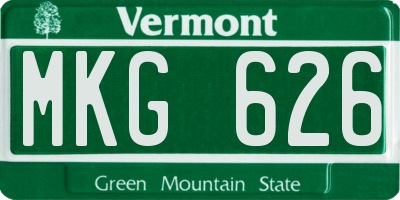 VT license plate MKG626