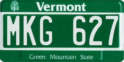 VT license plate MKG627