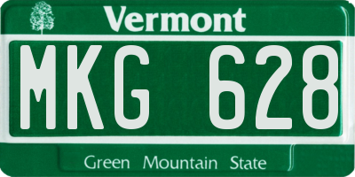 VT license plate MKG628