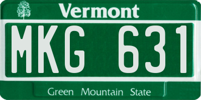 VT license plate MKG631