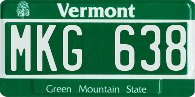 VT license plate MKG638