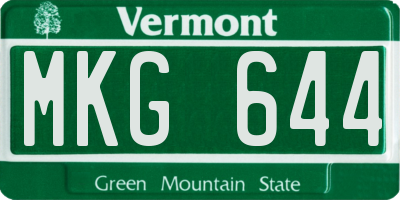 VT license plate MKG644
