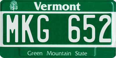 VT license plate MKG652