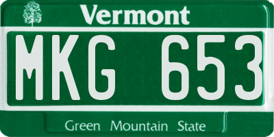 VT license plate MKG653