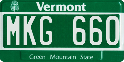 VT license plate MKG660
