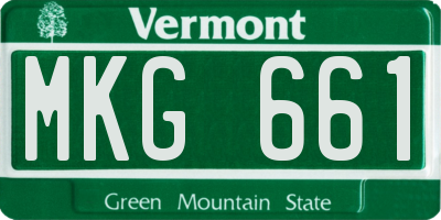 VT license plate MKG661