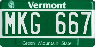VT license plate MKG667