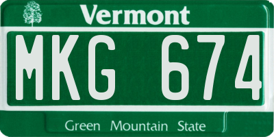 VT license plate MKG674