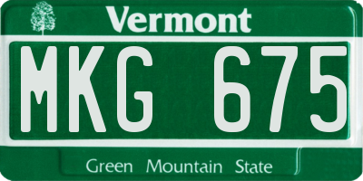 VT license plate MKG675