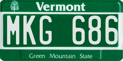 VT license plate MKG686