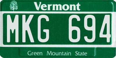 VT license plate MKG694