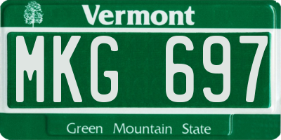 VT license plate MKG697