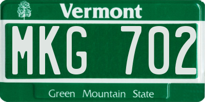 VT license plate MKG702