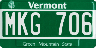 VT license plate MKG706