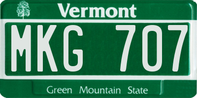 VT license plate MKG707