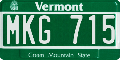 VT license plate MKG715
