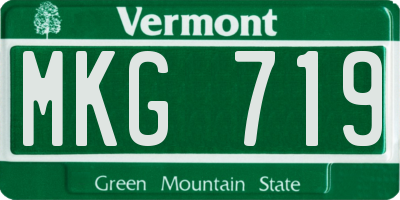 VT license plate MKG719