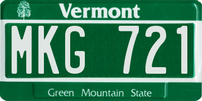 VT license plate MKG721