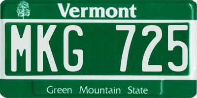 VT license plate MKG725